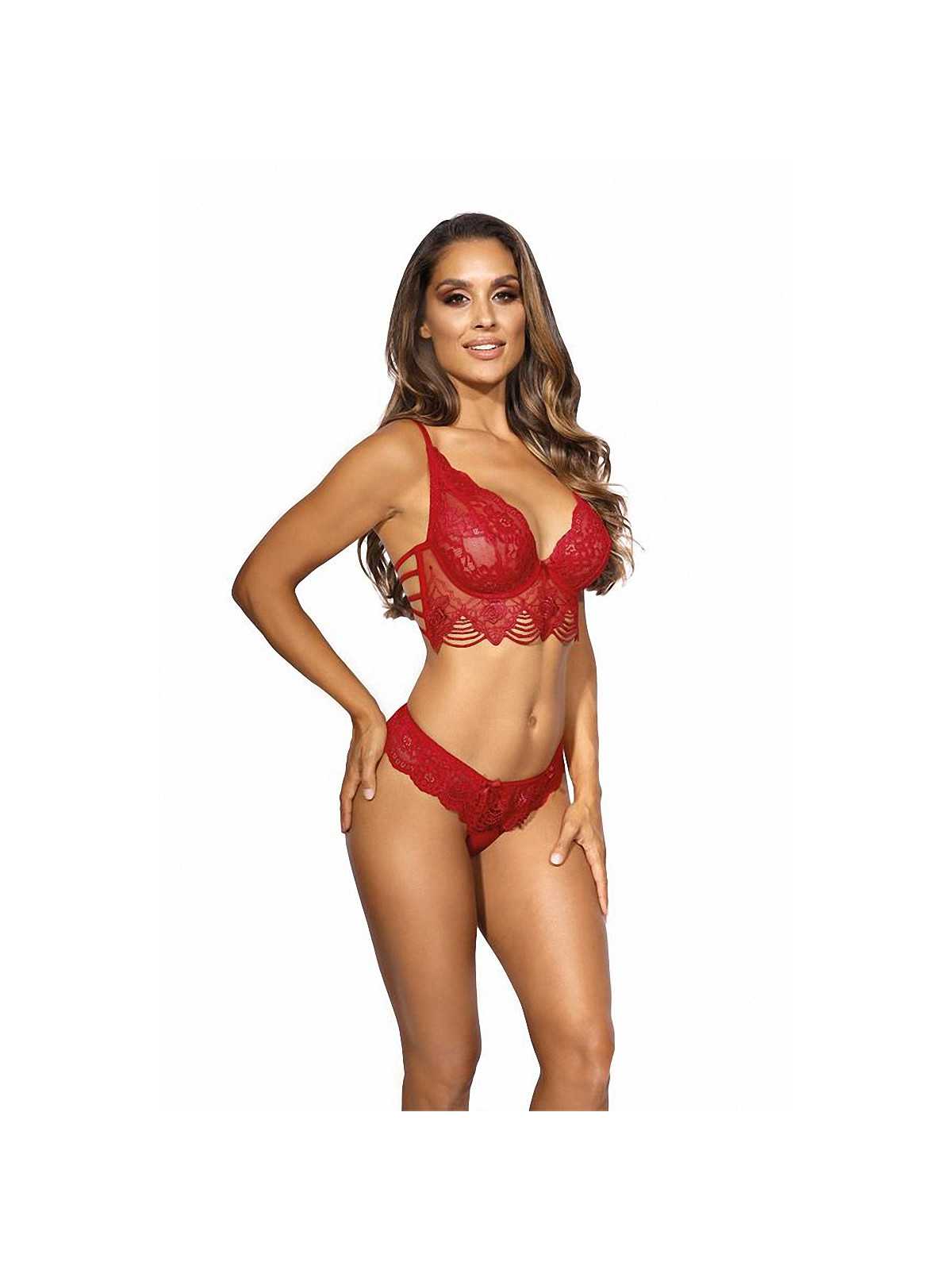 Soutien-gorge dentelle rouge V-9691 - Axami