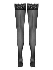 Bas autofixants noir Hold up 3 - Cotelli Legwear