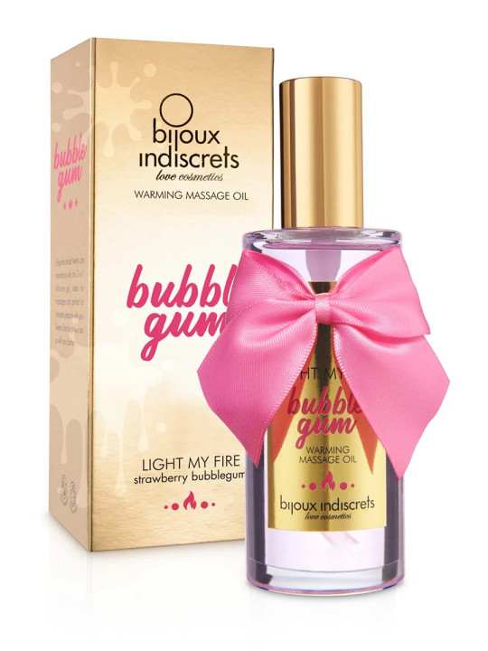 Huile de massage chauffante Bubble gum - Bijoux Indiscrets