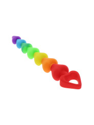 Stimulateur anal Rainbow Heart Beads - Toyjoy