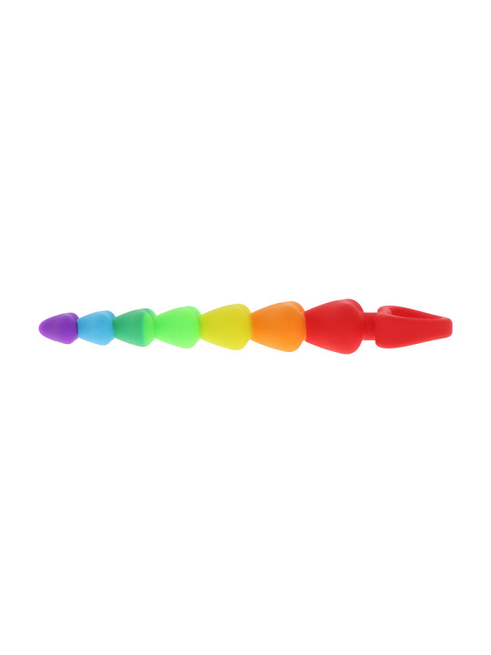 Stimulateur anal Rainbow Heart Beads - Toyjoy