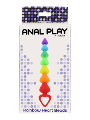 Stimulateur anal Rainbow Heart Beads - Toyjoy