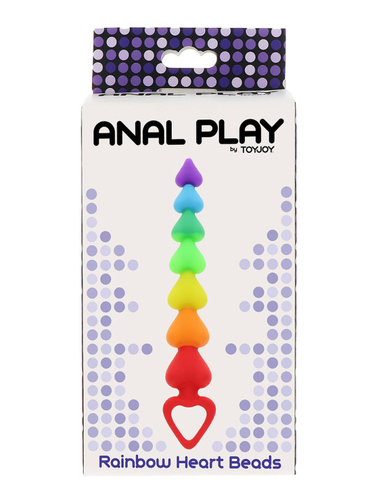 Stimulateur anal Rainbow Heart Beads - Toyjoy