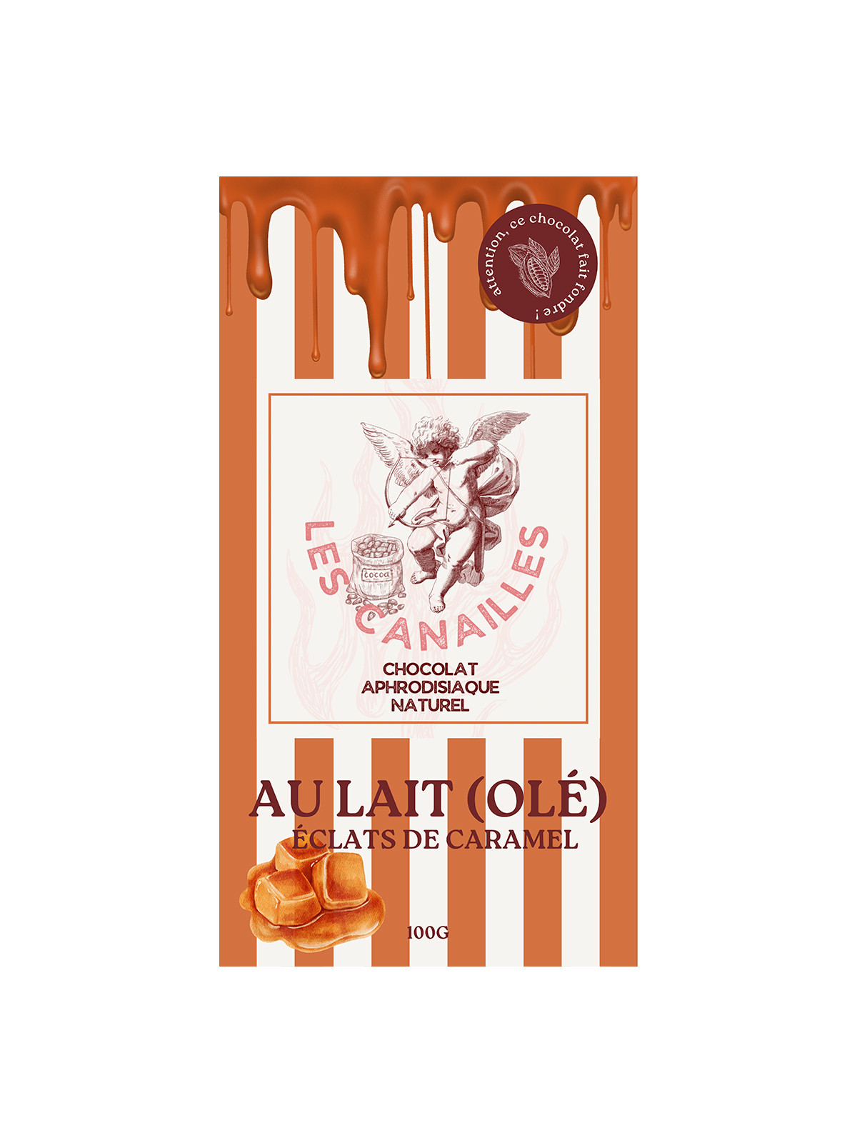 Chocolat au lait éclats de caramel - Tablette 100g - Les canailles