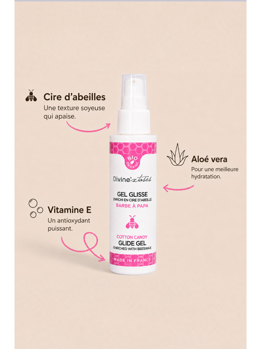 Lubrifiant Bio Barbe à papa 100ml - Divinexstases