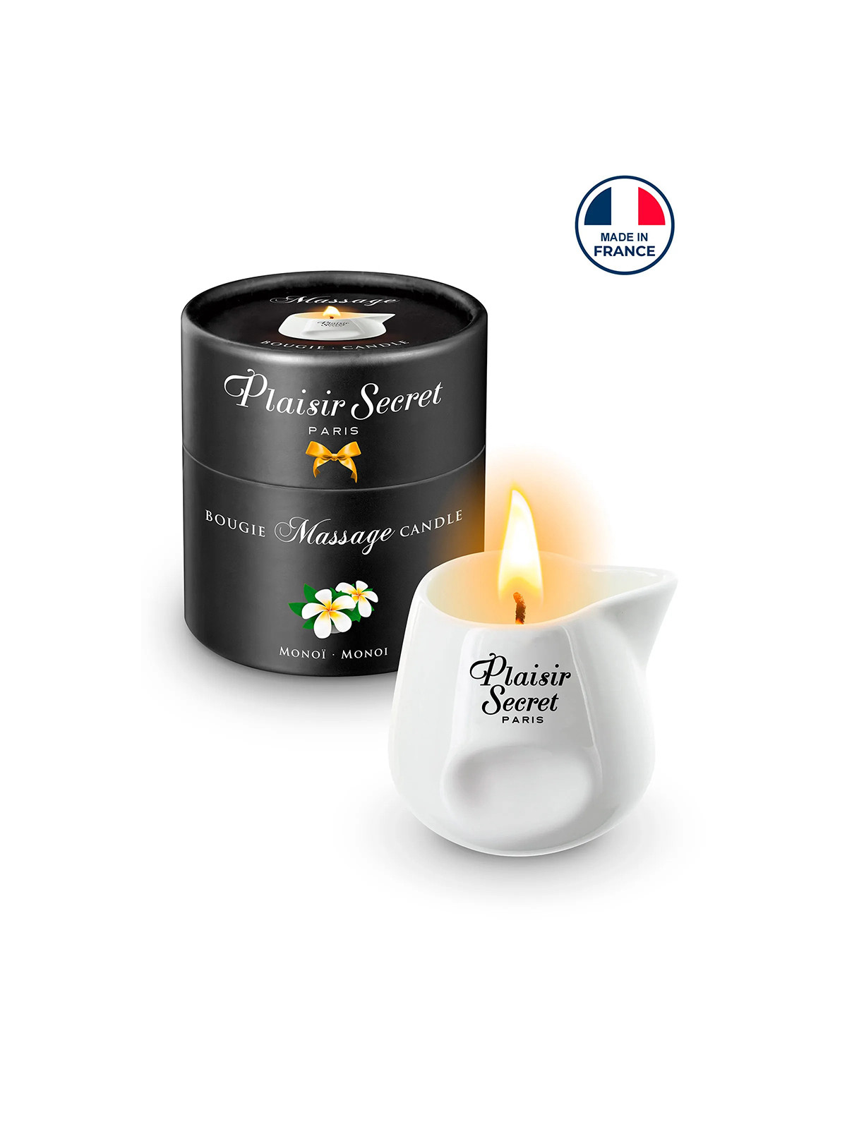 Bougie de massage gourmande Monoi - Plaisir secret