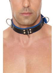 Collier Bondage Deluxe bleu et noir - Ouch!