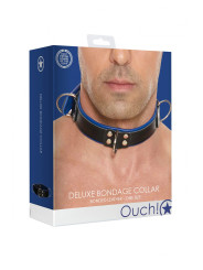 Collier Bondage Deluxe bleu et noir - Ouch!