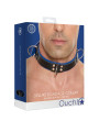 Collier Bondage Deluxe bleu et noir - Ouch!